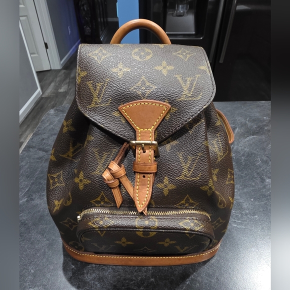 Louis Vuitton Brown Monogram Montsouris PM Backpack with Vachetta Leather - Picture 1 of 16